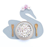 silicone baby placemat grey swan