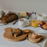 wooden children's breakfast set oak
toast board and egg cup set in bear design by blue brontide uk