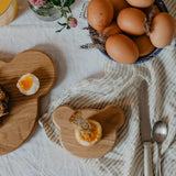 wooden children's breakfast set oak
toast board and egg cup set in bear design by blue brontide uk