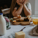 wooden breakfast board & egg cup sets - cloud