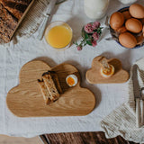 wooden breakfast board & egg cup sets - cloud