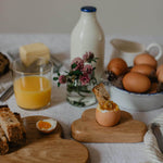 wooden breakfast board & egg cup sets - cloud