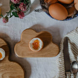 children's wooden egg cup in cloud design by blue brontide uk