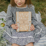 wooden flower press with straps in delicate daisy, flower pressing at blue brontide uk