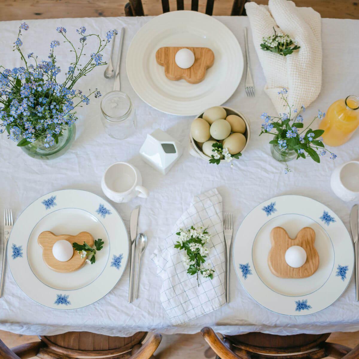 children's wooden egg cup - bunny 