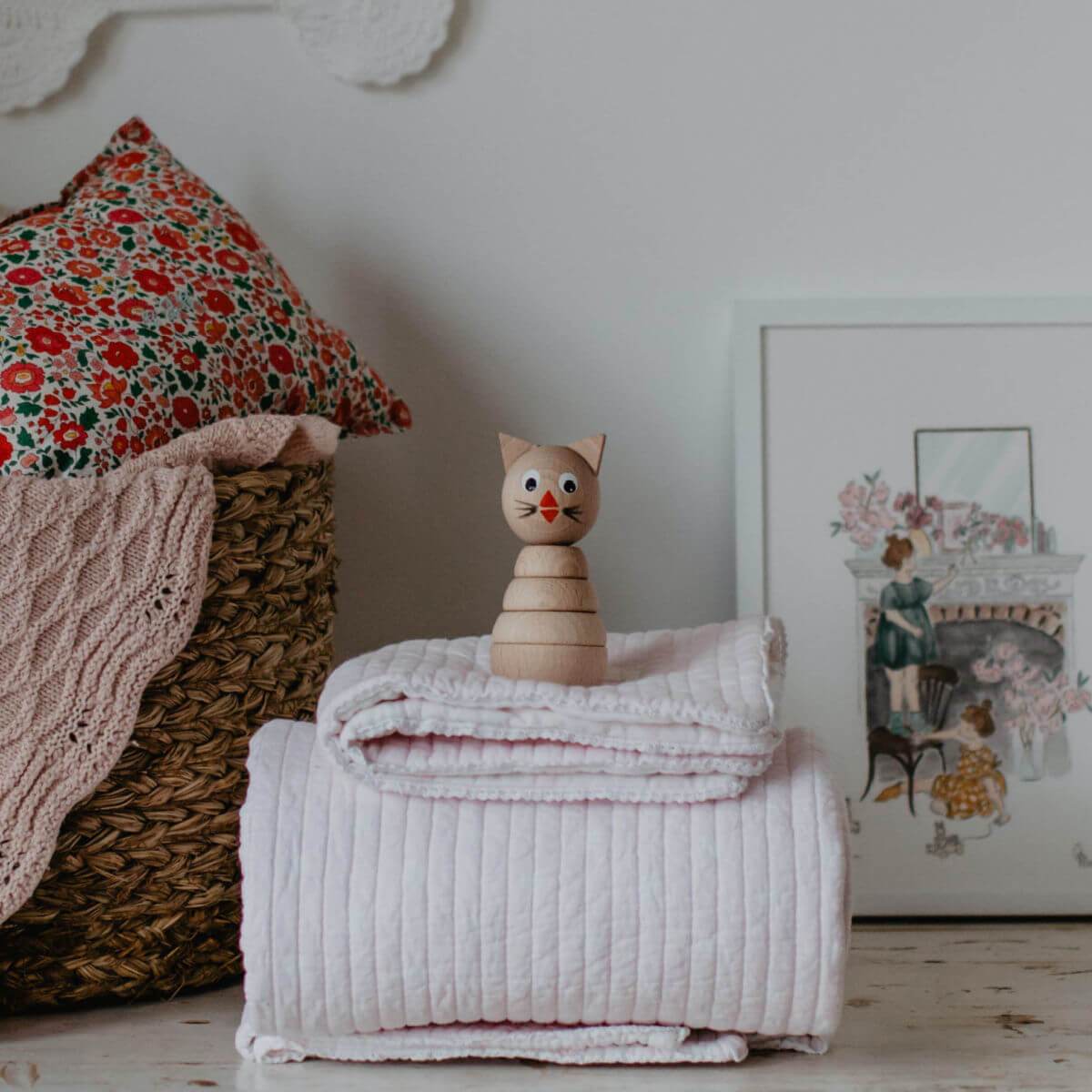 Wooden stacking and sorting toy cat at blue brontide UK