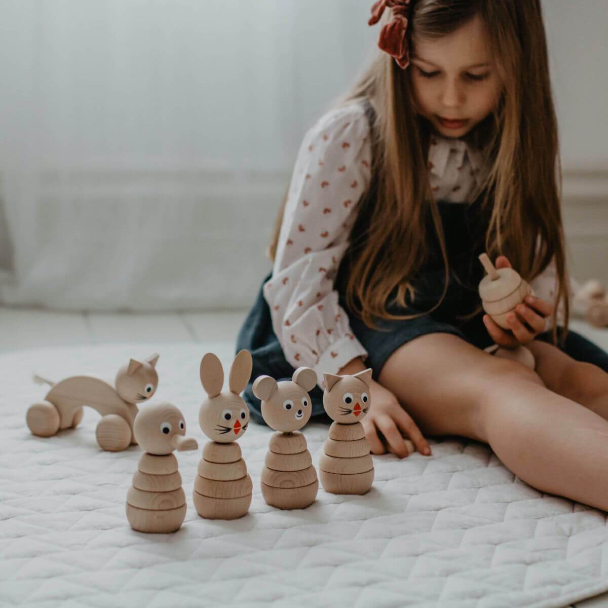 natural wooden stacking toy rabbit at blue brontide uk