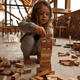 wooden story set of natural wooden building bricks