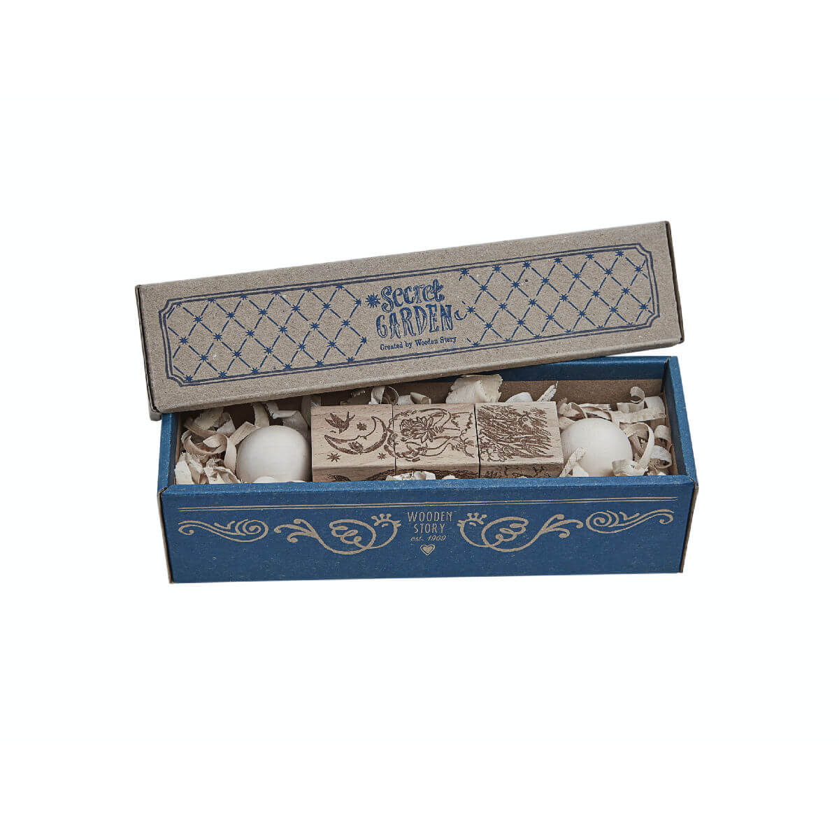 Twist the blocks children's wooden puzzle in secret garden design natural colours by wooden story