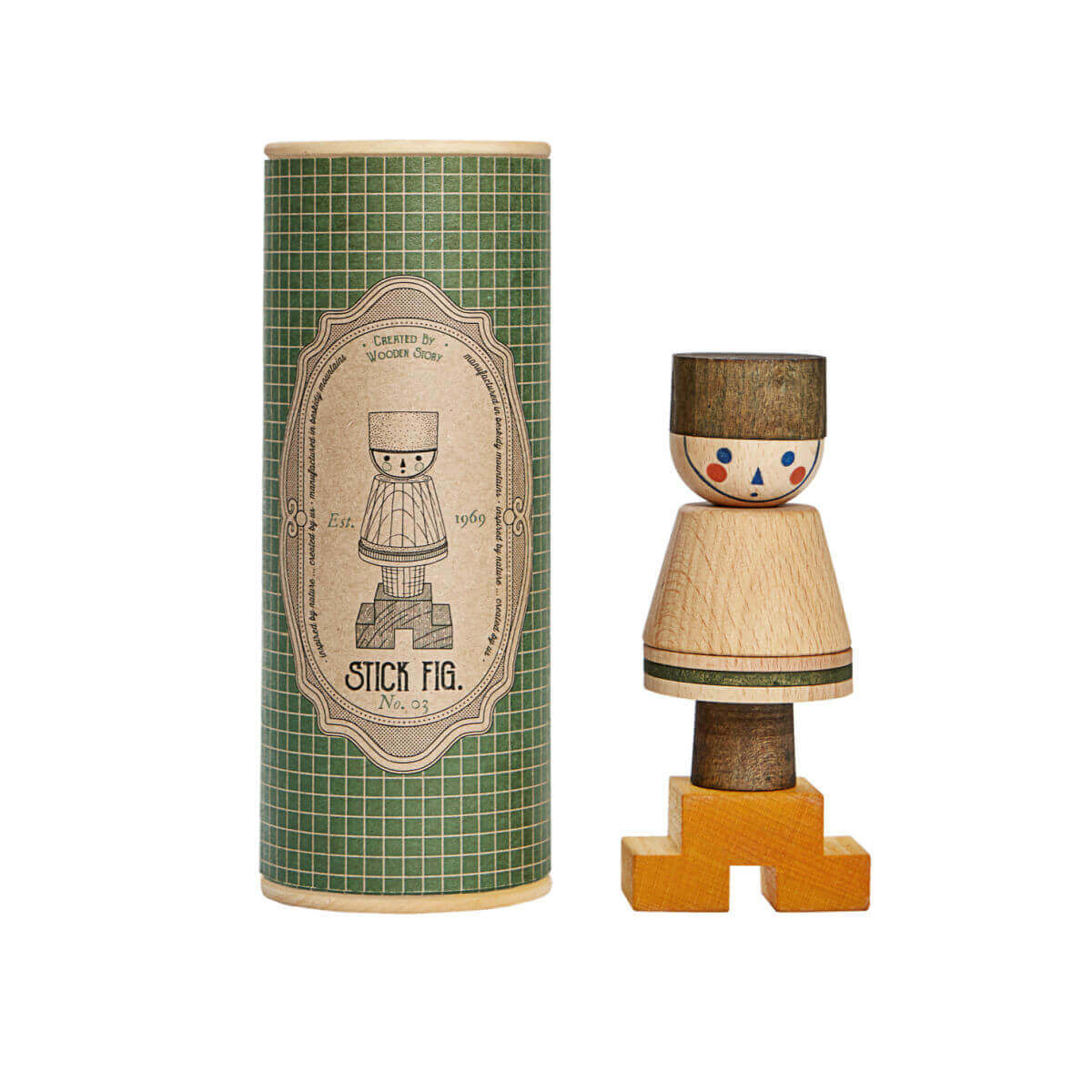 Stick Fig. No. 03 wooden stacking toy by Wooden Story