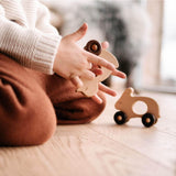 wooden baby duck push along toy by wooden story