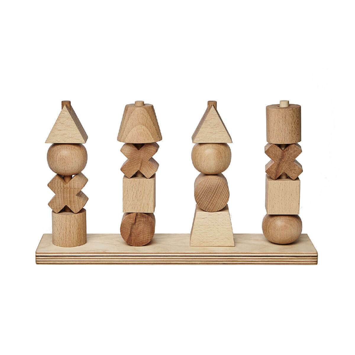 wooden stacking sorting toy by wooden story