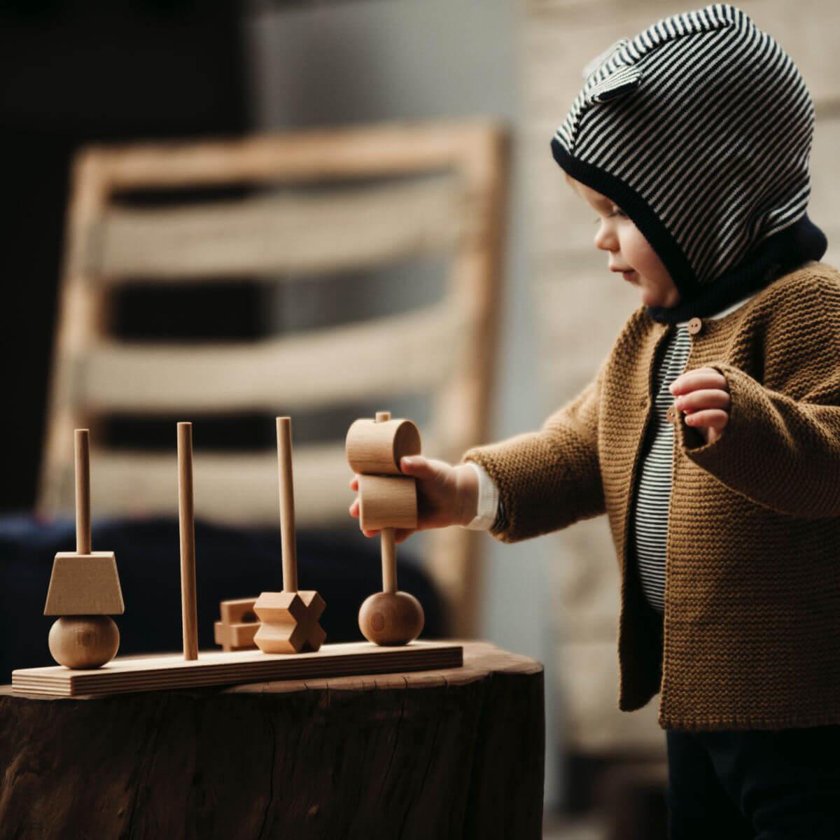 wooden stacking sorting toy by wooden story