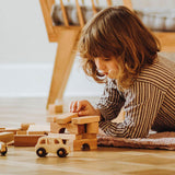 wooden english taxi car toy by wooden story