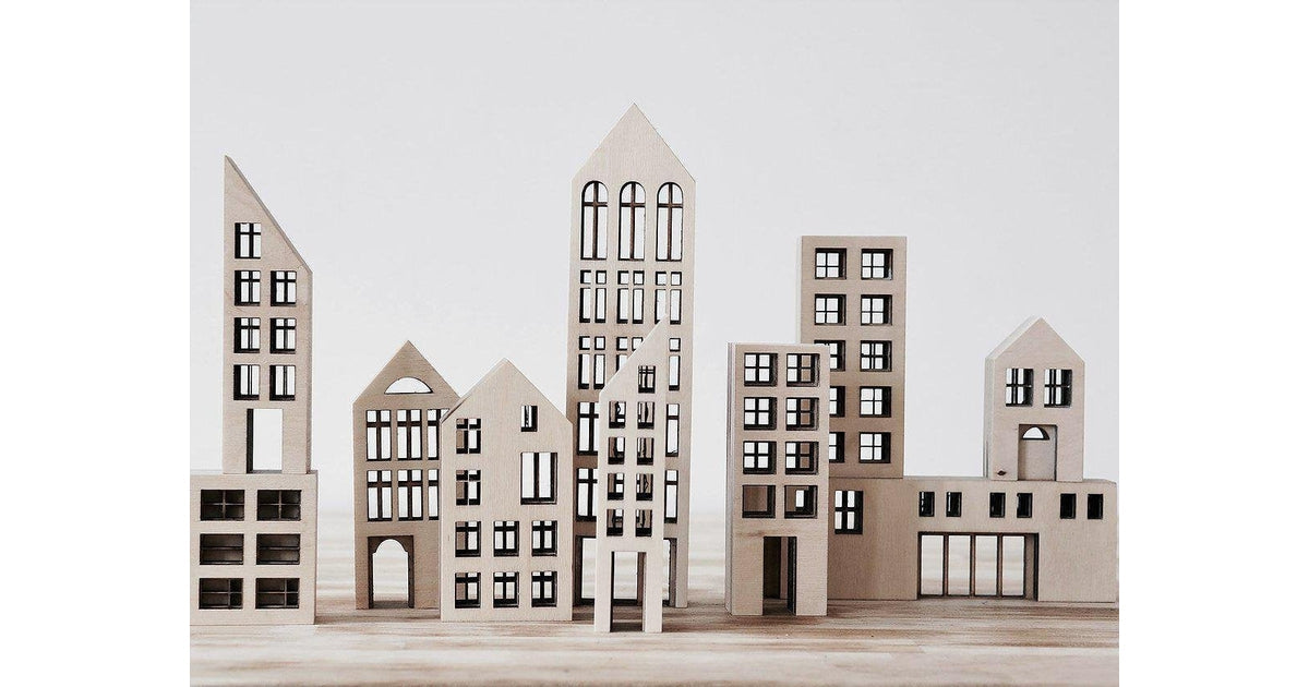 Architectural toys, architectural wooden blocks for budding architects at blue brontide uk