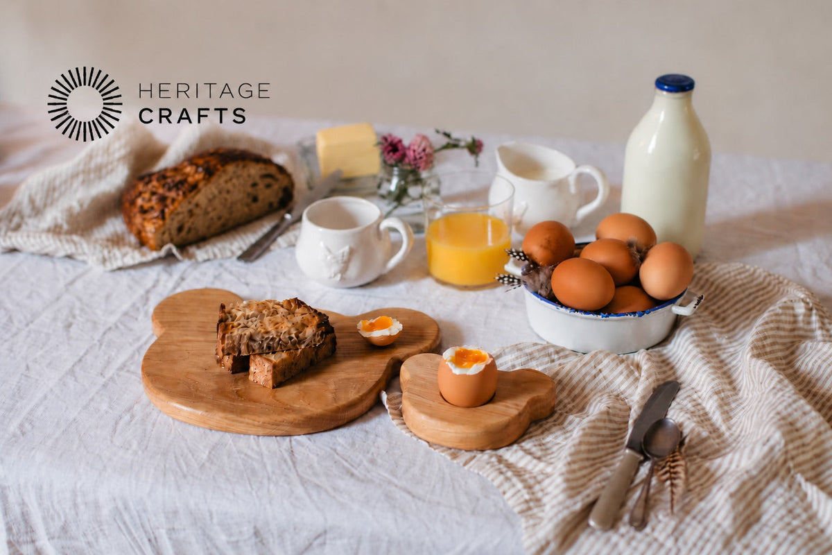 Blue Brontide handmade wooden breakfast boards made in Yorkshire, Heritage Crafts member