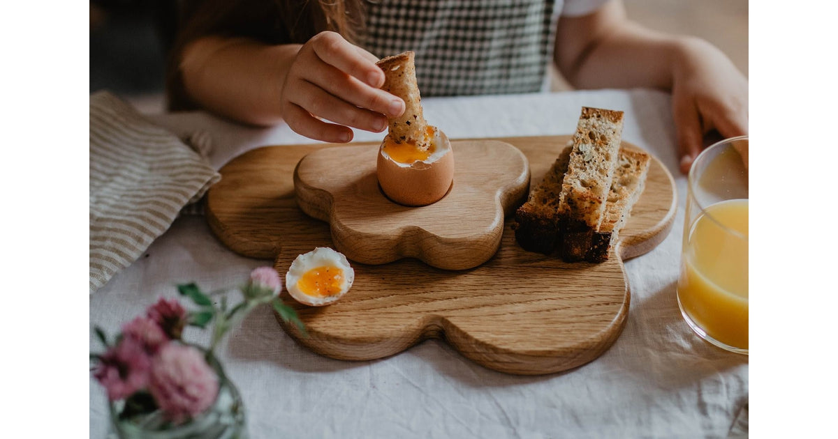 Eco Easter children's wooden egg cup & toast board