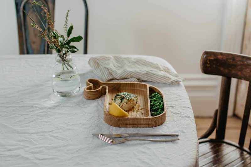 Eco wooden children's tableware - wooden whale plate