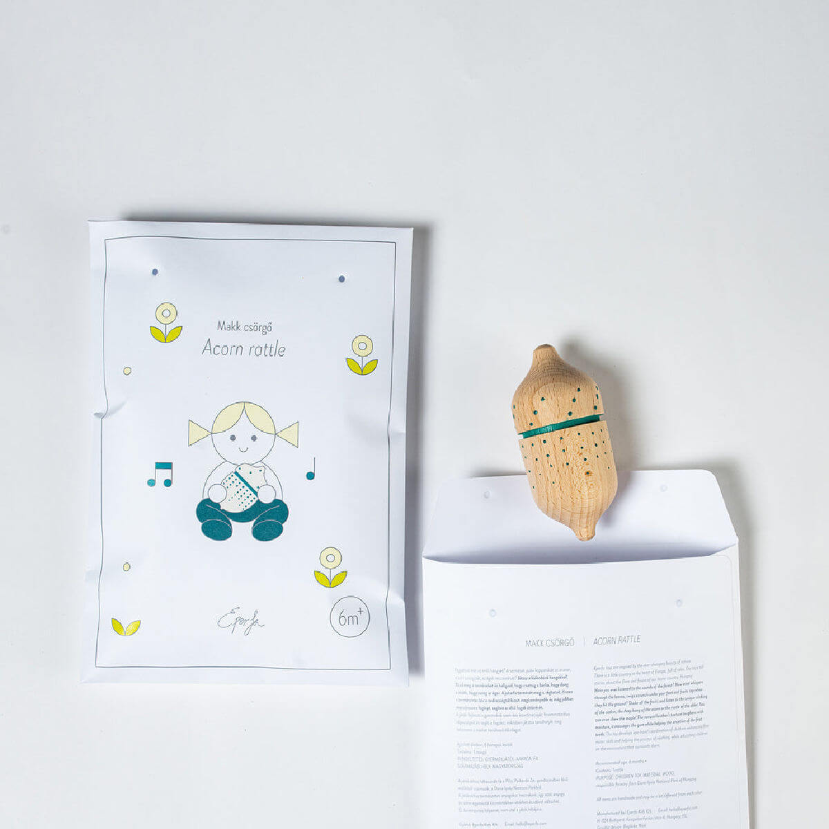 acorn rattle wooden rattles by eperfa toys