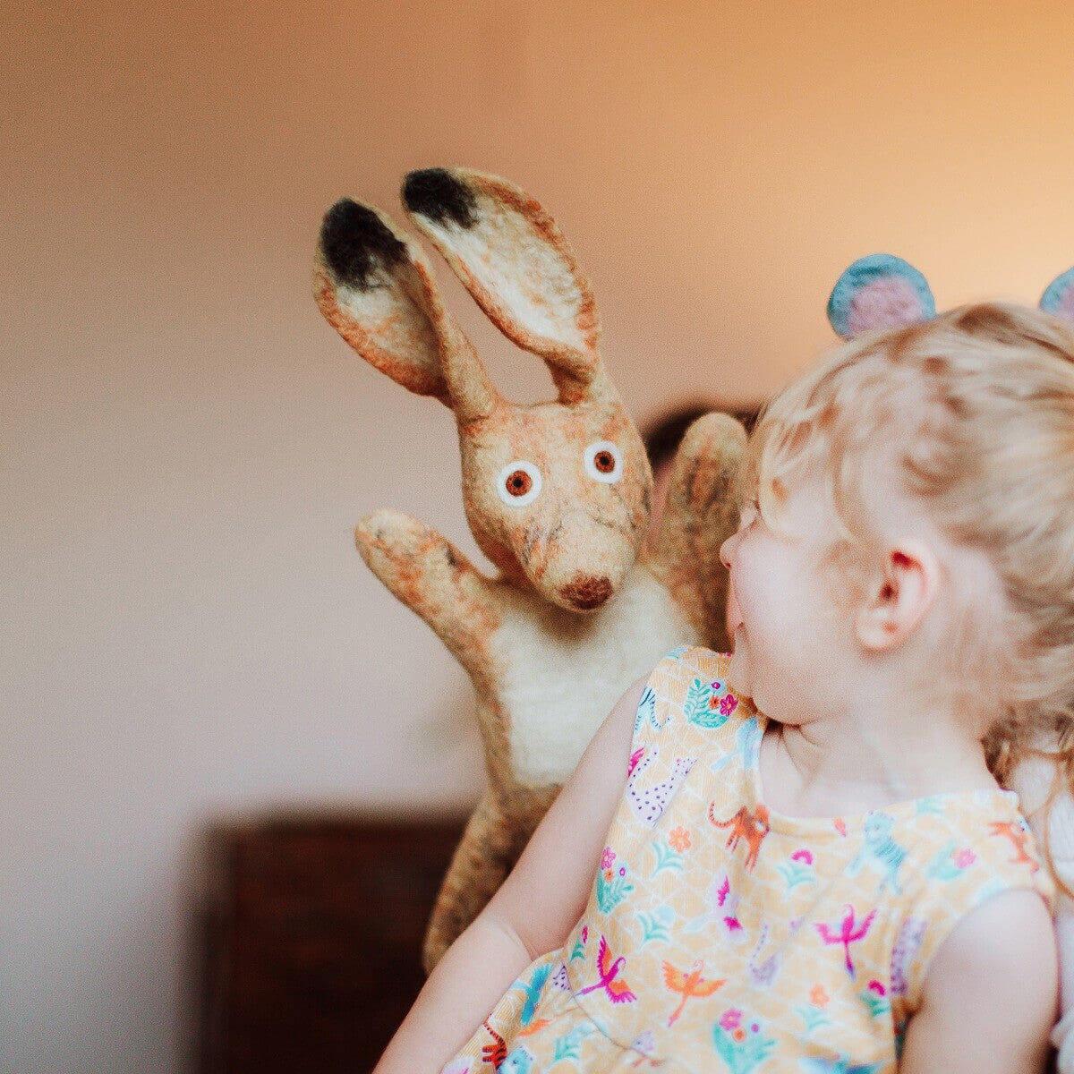 Hartley hare hand puppet by sew heart felt