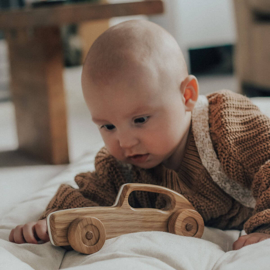 Wooden Toy Racing Car - Duck Egg
