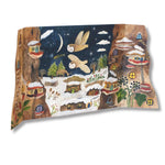 Winter magic advent calendar with a winter scene design featuring trees, houses, and animals by Gemma Koomen