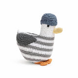 seagull crochet baby rattle in soft wool