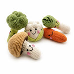 pebblechild cauiflower fairtrade crochet baby rattle