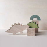 wooden dinosaur play set toy by briki vroom vroom