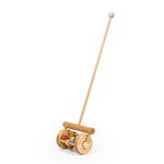 friendly toys wooden push along lawn mower toy 