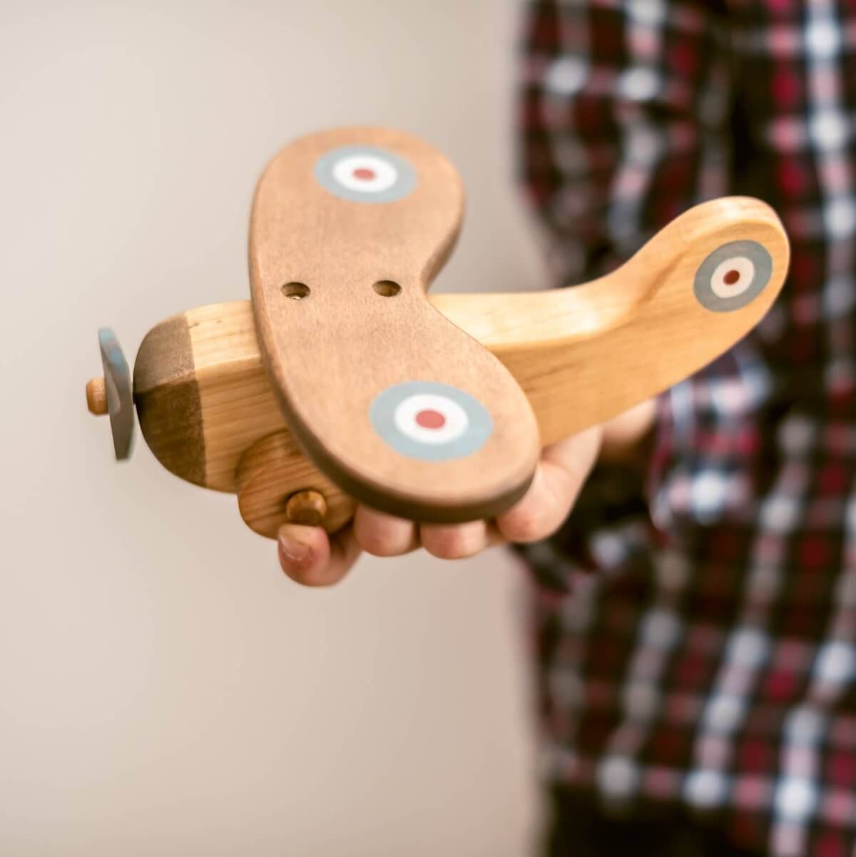 wooden airplane toy by friendly toys