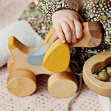 friendly toys wooden pull along dog toddler toy