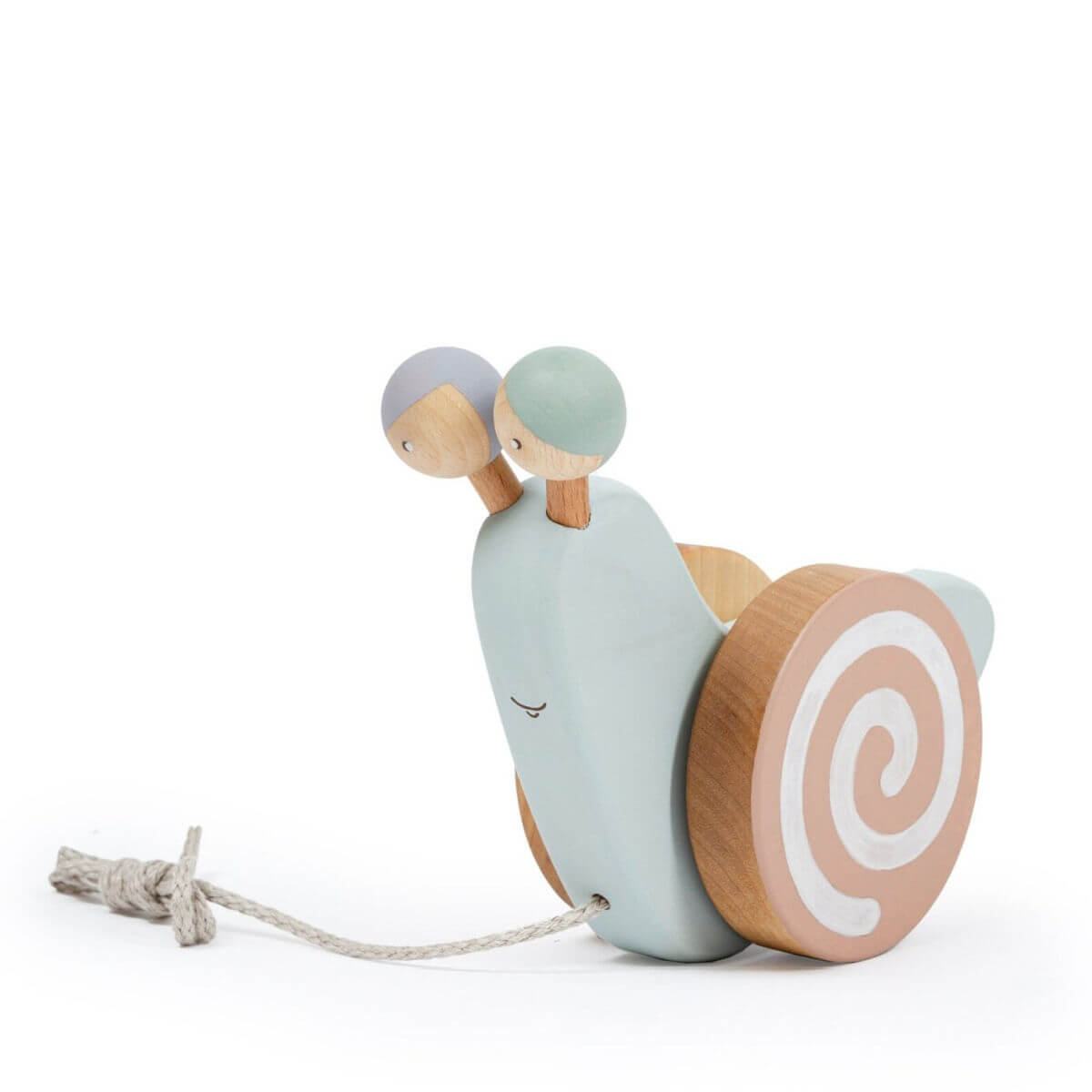 friendly toys wooden pull along toy snail