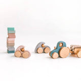 wooden tractor toy with trailer by friendly toys