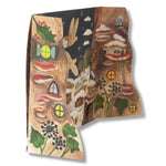 Winter magic advent calendar with colorful designs of a rabbit, houses, and nature elements on a white background by Gemma Koomen