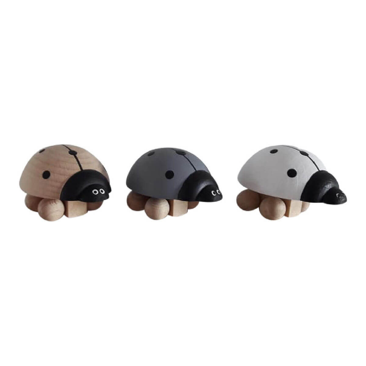 othat wooden push along toy ladybird in grey
