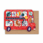 kids birthday card, party bus illustrated by sister papers co