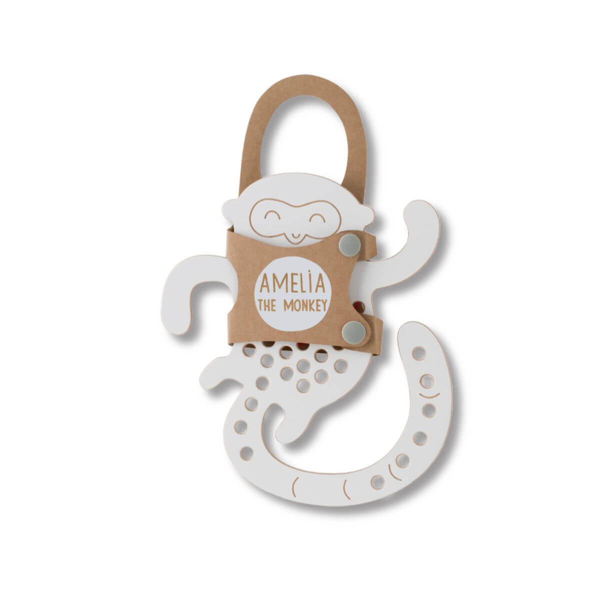 milin toys wooden lacing toy amelia the monkey