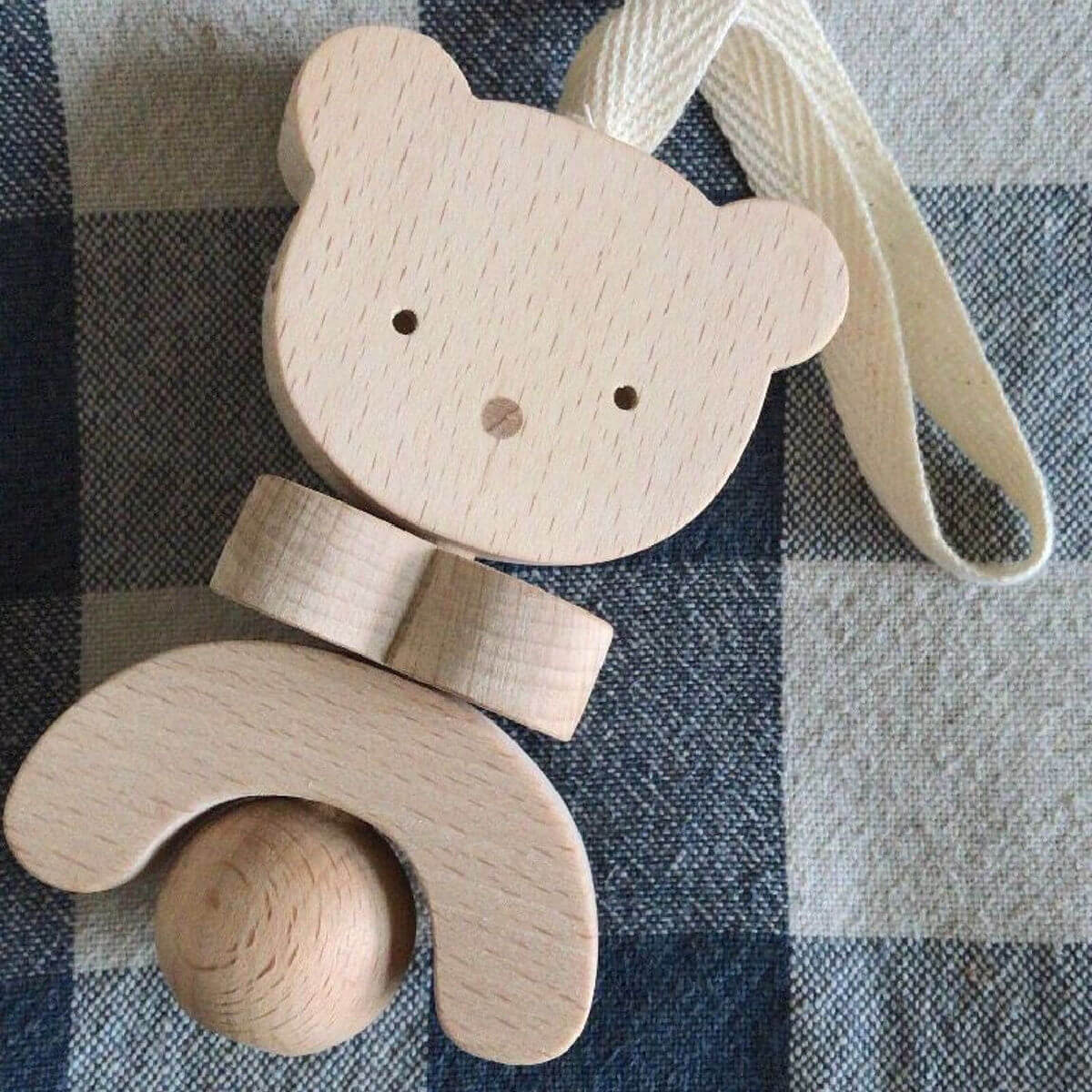 orso wooden bear rattle by kmr childwood toys