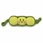 Peapod crochet baby rattle in soft organic wool fair-trade 