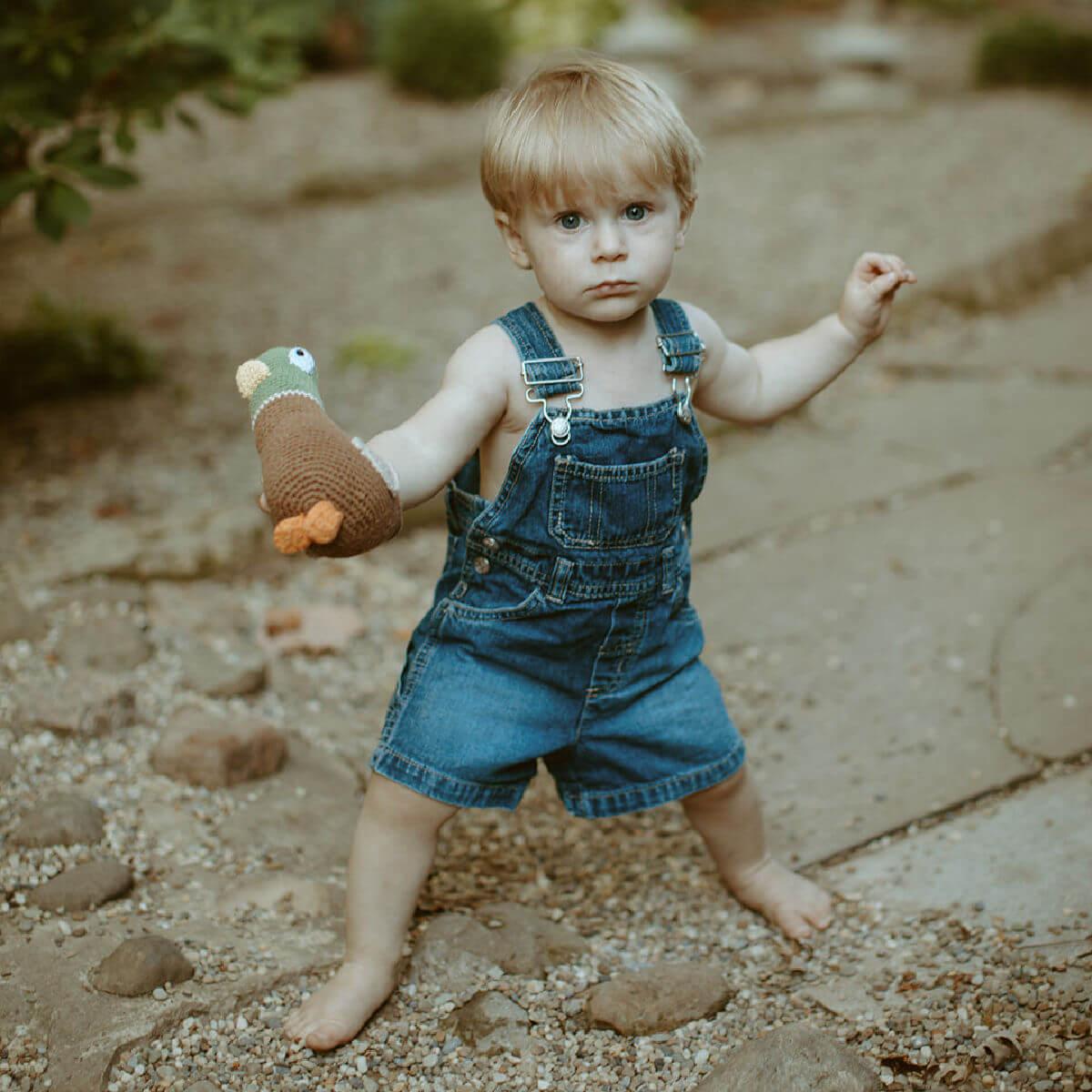 Pebble Rattles Pebblechild - Fairtrade Baby Rattles – Blue Brontide