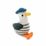 seagull soft crochet wool baby rattle