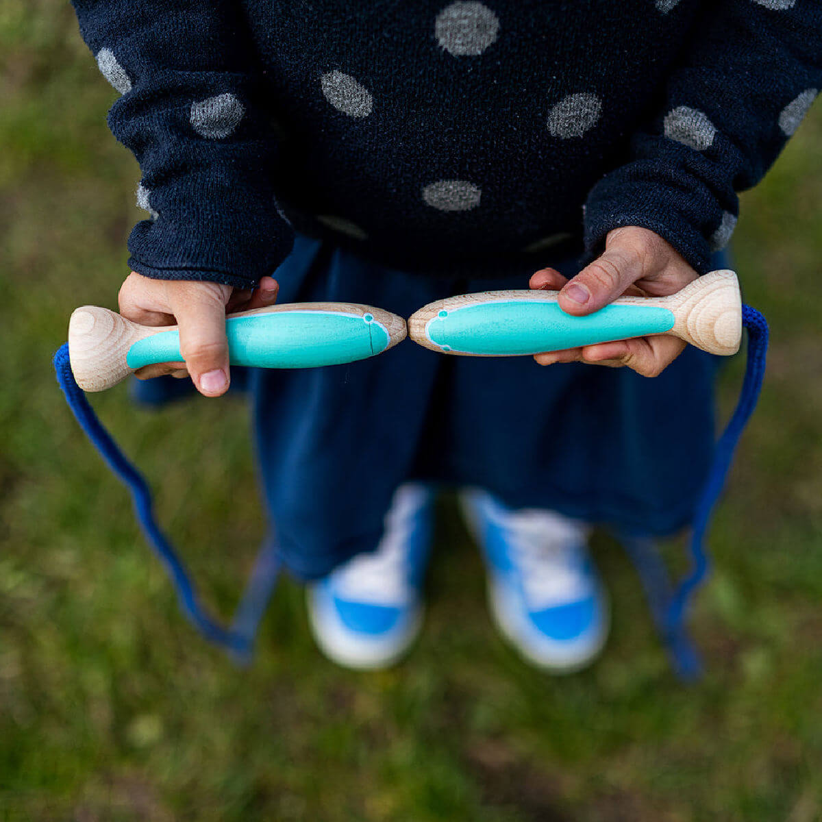 Children's skipping rope jump rope with wooden fish handles by eperfa