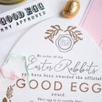 soch and co letter pressed children's good egg certificate Easter gifts