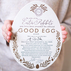 soch and co letter pressed children's good egg certificate Easter gifts