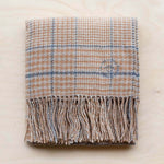 the tartan blanket company super soft lambswool baby blanket in oatmeal glen check