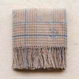 the tartan blanket company super soft lambswool baby blanket in oatmeal glen check