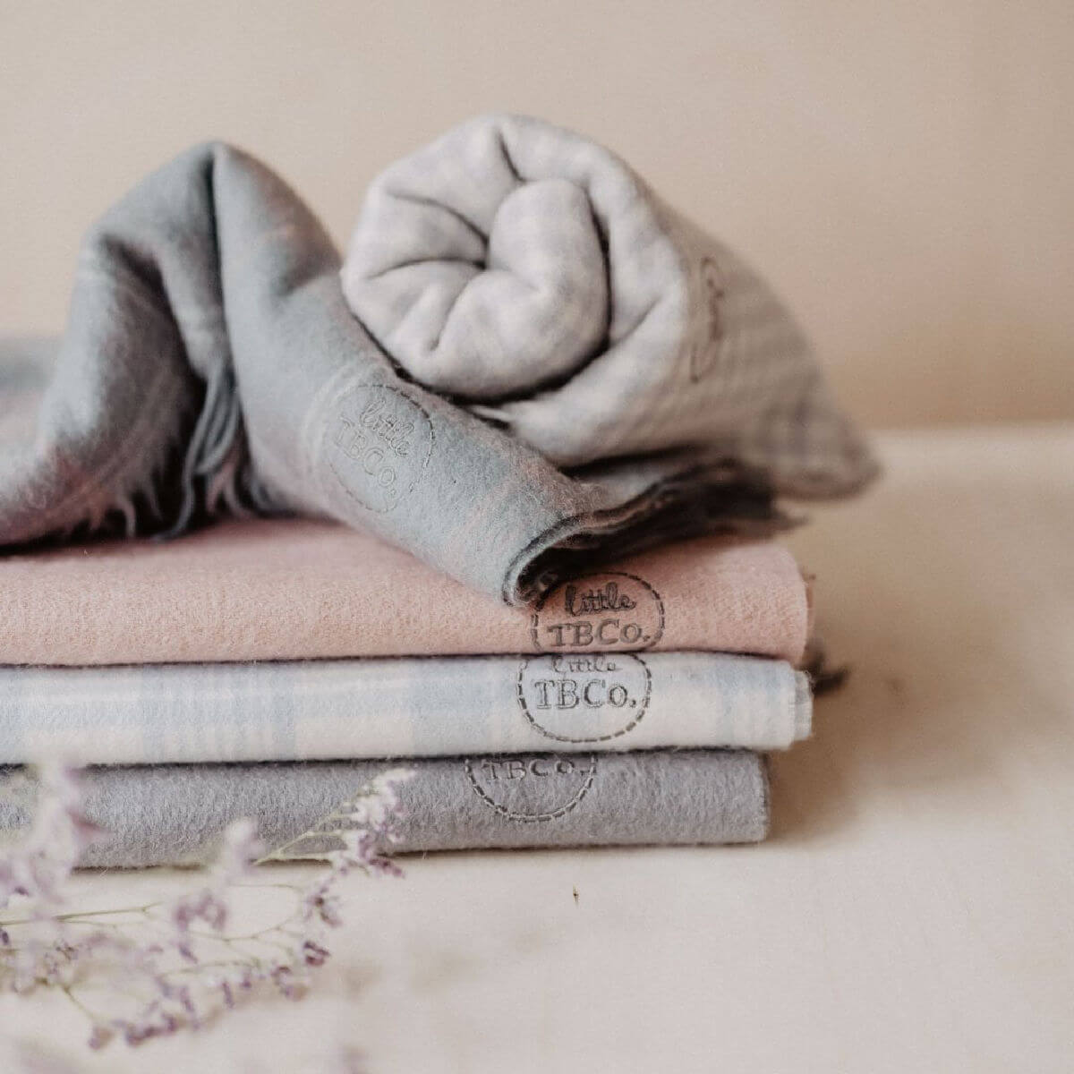 The tartan blanket company super soft lambswool baby blanket in nursery grey gingham