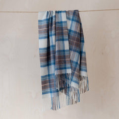 The tartan blanket-co lambswool baby blanket in stewart muted blue tartan