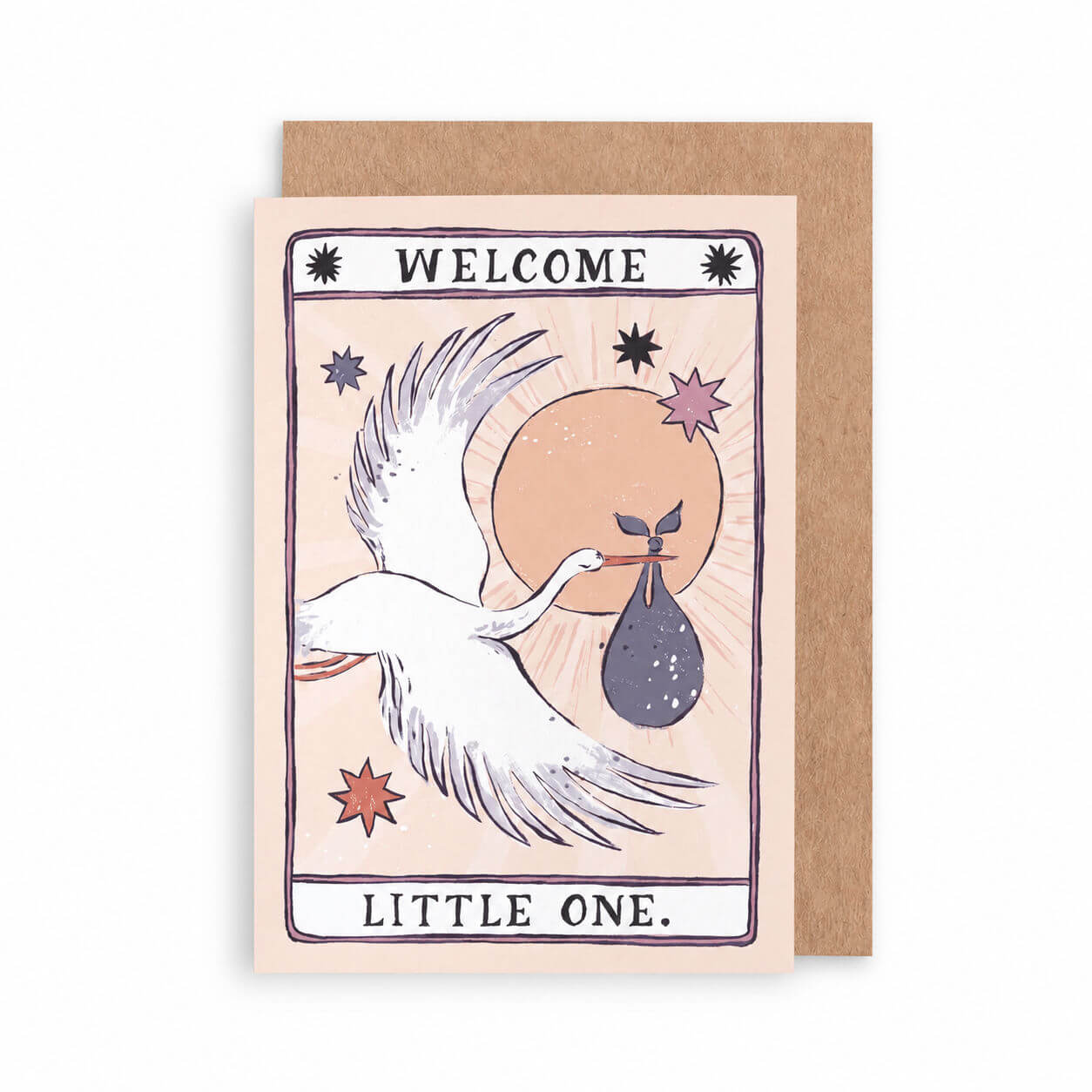 welcome little one greeting card illustrated by sister paper co 